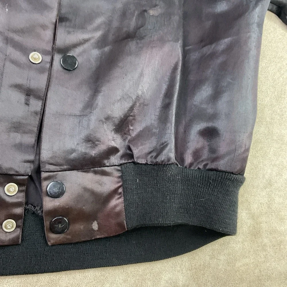 Vintage Pink Floyd Jacket Satin Bomber‎ Snap 80s Body Language Sz M Made In USA